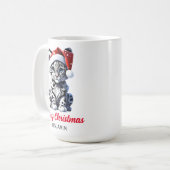 Snowy Christmas Santa Schattigee Sneeuw Leopard Cu Koffiemok (Voorkant links)