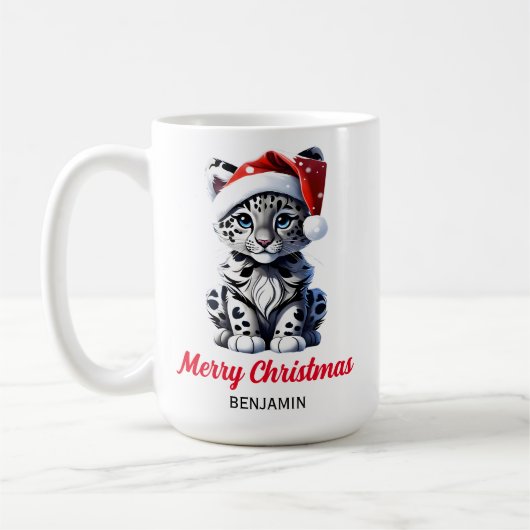 Snowy Christmas Santa Schattigee Sneeuw Leopard Cu Koffiemok (Links)
