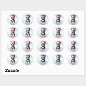 Snowy Christmas Santa Schattigee Sneeuw Leopard Cu Ronde Sticker (Vel)
