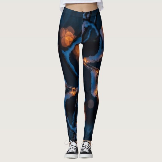 Snowy Christmas Star Night Leggings (Voorkant)