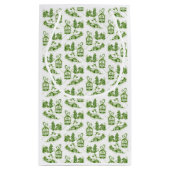 Snowy Christmas Toile | green Klein Cadeauzakje (Achterkant)