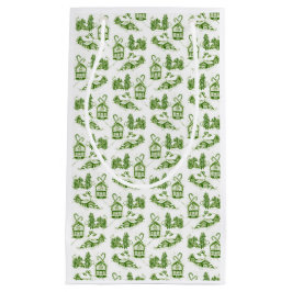Snowy Christmas Toile | green Klein Cadeauzakje