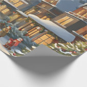 Snowy Christmas Town Cadeaupapier (Hoek)