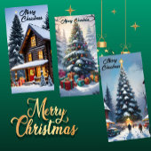 Snowy Christmas Tree Bladwijzer Holiday Kaart