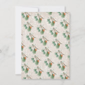 Snowy Christmas Tree Branch Ornament Baby shower Kaart (Achterkant)