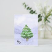 Snowy Christmas Tree Briefkaart (Staand voorkant)