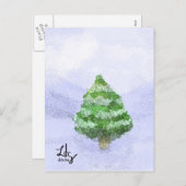 Snowy Christmas Tree Briefkaart (Voorkant / Achterkant)