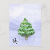 Snowy Christmas Tree Briefkaart (Voorkant)