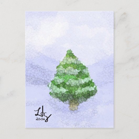Snowy Christmas Tree Briefkaart (Voorkant)