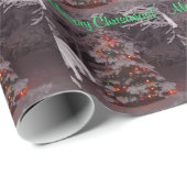 Snowy Christmas Tree Bright Holiday Lights Cadeaupapier (Rol Hoek)