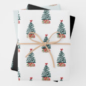 Snowy Christmas Tree Inpakpapier Vel (In situ)