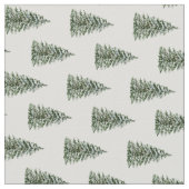 Snowy Christmas Tree Pattern Stof (Close Up)