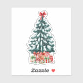 Snowy Christmas Tree Sticker (Vel)