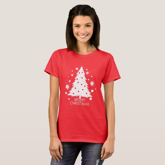 Snowy Christmas Tree T-shirt (Voorkant volledig)