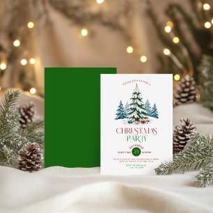 Snowy Christmas Tree Typography Kerstfeest Kaart