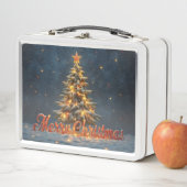 Snowy Christmas Tree with Warm Lights (In situ)