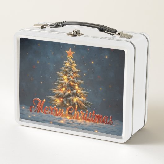 Snowy Christmas Tree with Warm Lights (Voorkant)