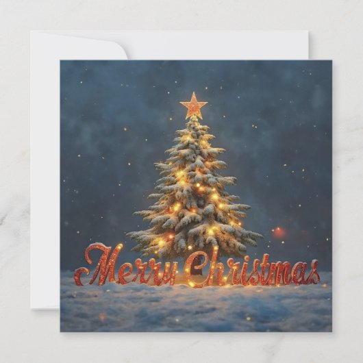 Snowy Christmas Tree with Warm Lights (Voorkant)