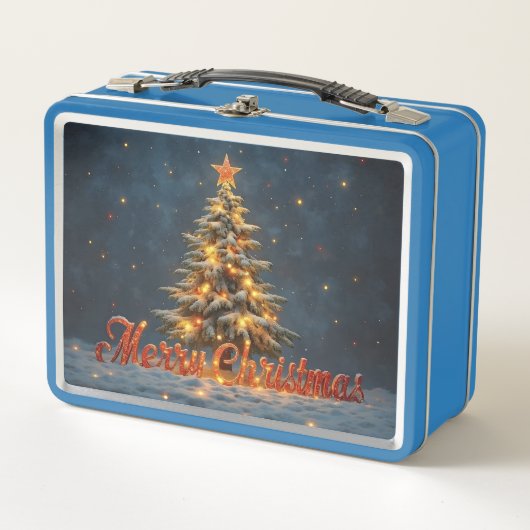 Snowy Christmas Tree with Warm Lights (Voorkant)