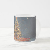 Snowy Christmas Tree with Warm Lights Matglas Koffiemok (Voorkant rechts)