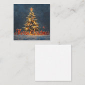 Snowy Christmas Tree with Warm Lights Notitiekaartje (Voorkant / Achterkant)