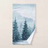 Snowy Christmas Trees Bad Handdoek (Handdoek)