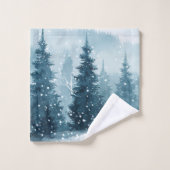 Snowy Christmas Trees Bad Handdoek (Wasdoekje)
