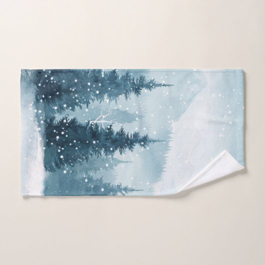 Snowy Christmas Trees  Bad Handdoek (Handdoek)