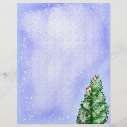 Snowy Christmas Trees Briefhoofd (Voorkant)