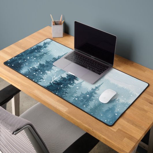 Snowy Christmas Trees Bureaumat (Kantoor 2)
