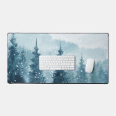 Snowy Christmas Trees Bureaumat (Keyboard & Muis)