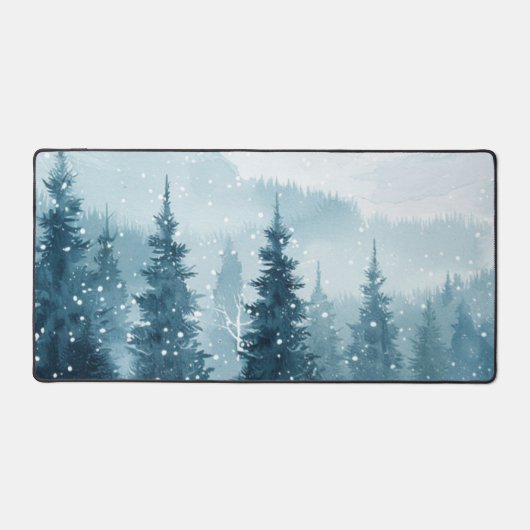 Snowy Christmas Trees Bureaumat (Voorkant)