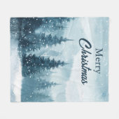 Snowy Christmas Trees Fleece Deken (Voorkant (Horizontaal))