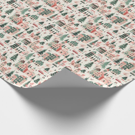 Snowy Christmas Village Delight Cadeaupapier (Hoek)