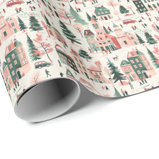 Snowy Christmas Village Delight Cadeaupapier (Rol Hoek)