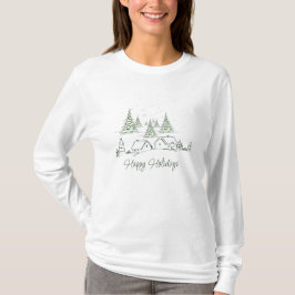 Snowy Christmas Village gepersonaliseerd T-shirt
