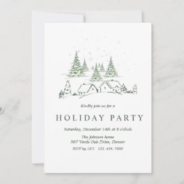 Snowy Christmas Village Party Kaart