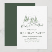Snowy Christmas Village Party Kaart (Voorkant / Achterkant)