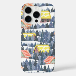 Snowy Christmas Village Pattern iPhone 16 Pro Hoesje