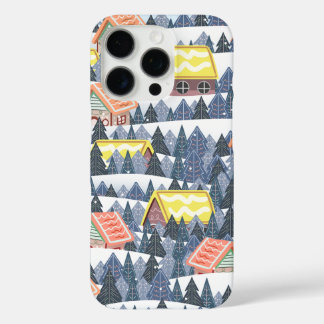 Snowy Christmas Village Pattern iPhone 16 Pro Hoesje