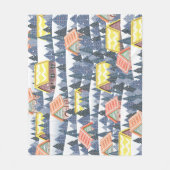 Snowy Christmas Village Pattern Fleece Deken (Voorkant)