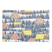 Snowy Christmas Village Pattern Kussensloop (Achterkant)