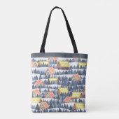 Snowy Christmas Village Pattern Tote Bag (Achterkant)