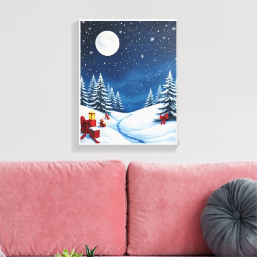 Snowy Christmas Winter Wonderland  Canvas Afdruk (Insitu (Woonkamer))
