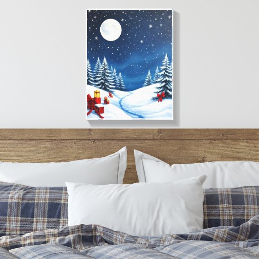 Snowy Christmas Winter Wonderland  Canvas Afdruk (Insitu (Slaapkamer))