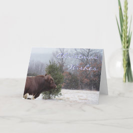 Snowy Christmas Wishes-customize Feestdagen Kaart