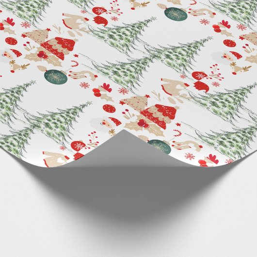 Snowy Christmas Wrap Cadeaupapier (Hoek)