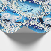 Snowy Church en kaarsen Cadeaupapier (Hoek)