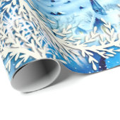 Snowy Church en kaarsen Cadeaupapier (Rol Hoek)