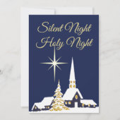 Snowy Church kerstfeest uitnodiging (Voorkant)
